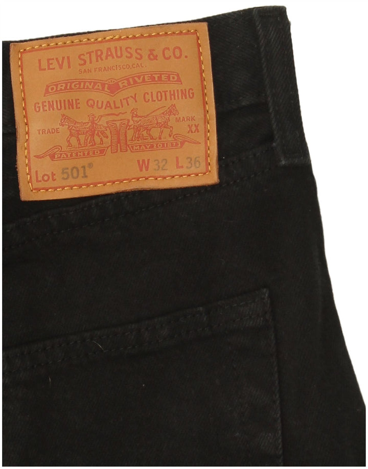 Levi's Mens 501 Straight Jeans W32 L36 Black Cotton