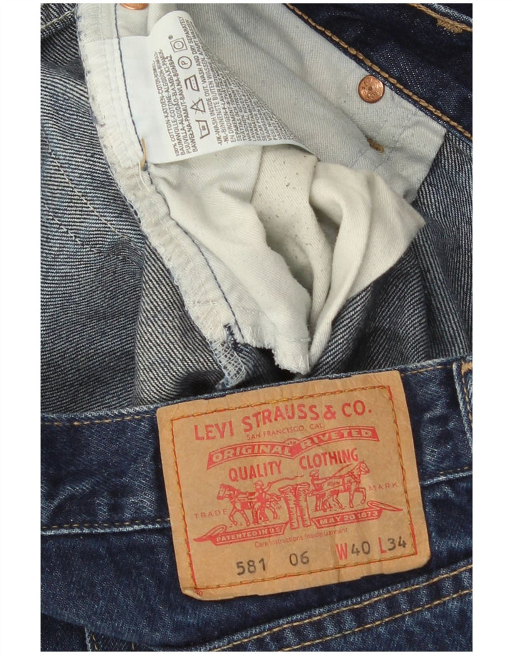 Levi's Mens 581 Straight Jeans W40 L30 Navy Blue Cotton