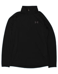 UNDER ARMOUR Mens Heat Gear Zip Neck Pullover Tracksuit Top Small Black