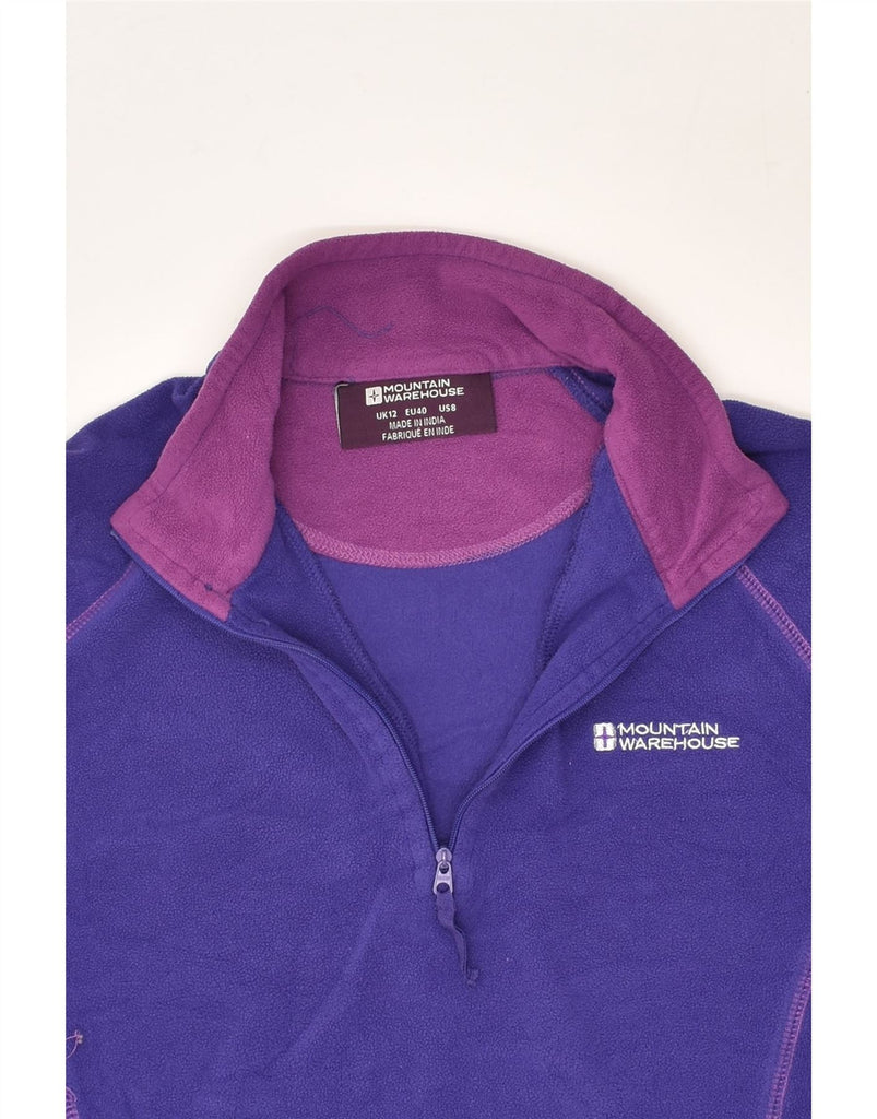 MOUNTAIN WAREHOUSE Womens Zip Neck Fleece Jumper UK 12 Medium Purple | Vintage Mountain Warehouse | Thrift | Second-Hand Mountain Warehouse | Used Clothing | Messina Hembry 