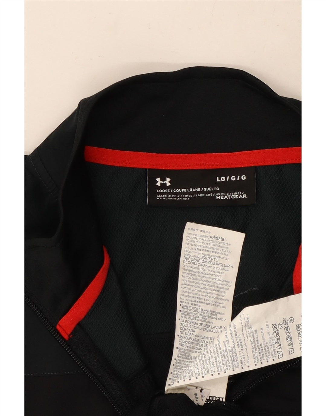 UNDER ARMOUR Mens Heat Gear Tracksuit Top Jacket Large Black Colourblock