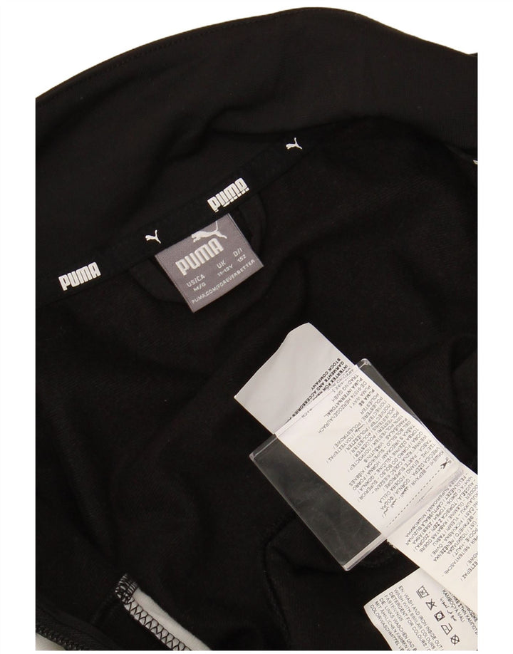 PUMA Boys Tracksuit Top Jacket 11-12 Years Black Colourblock Polyester