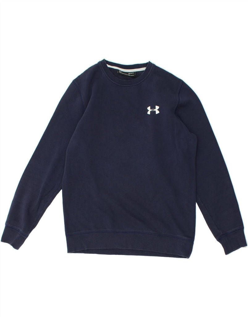 UNDER ARMOUR Mens Cold Gear Sweatshirt Jumper Medium Navy Blue | Vintage Under Armour | Thrift | Second-Hand Under Armour | Used Clothing | Messina Hembry 