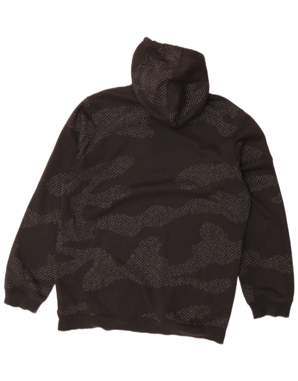 ADIDAS Mens Graphic Hoodie Jumper Large Black Camouflage Cotton