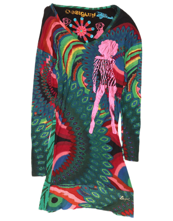 Desigual Womens Graphic Sheath Dress UK 18 XL Multicoloured Geometric