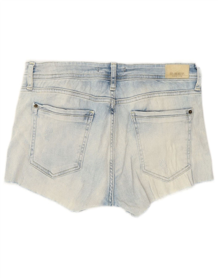 Zara Womens Distressed Denim Shorts EU 38 Small W28  Blue