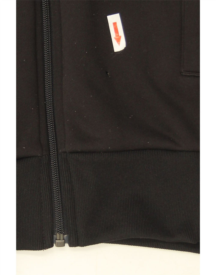 Adidas Womens Graphic Zip Hoodie Sweater UK 8 Small Black Polyester