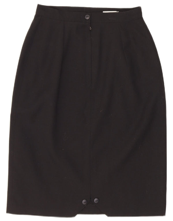 Notice Womens High Waist Pencil Skirt UK 10 Small W22 Black Polyester