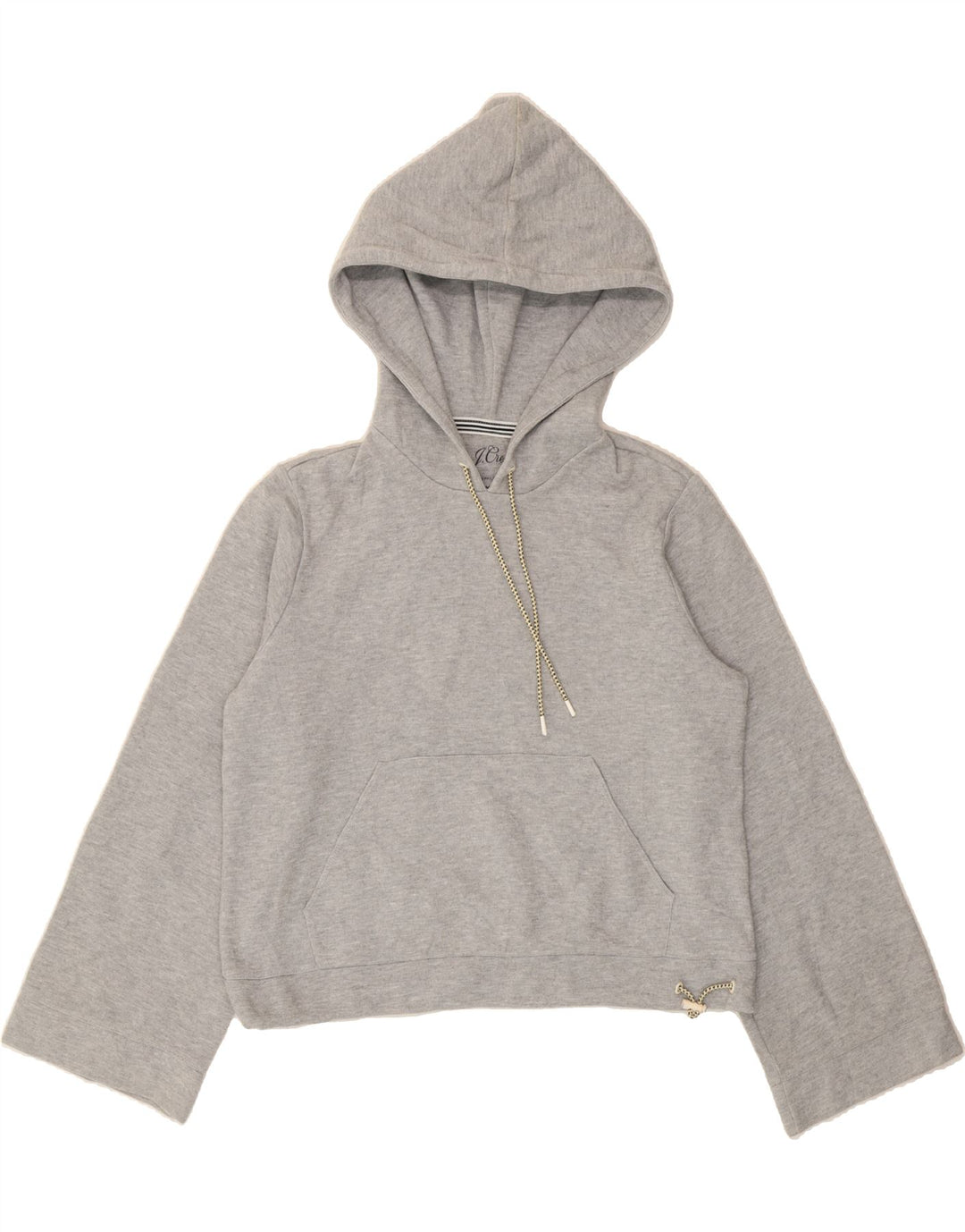 J. CREW Womens Crop Oversized Hoodie Jumper UK 2 2XS Grey Cotton Vintage J. Crew and Second-Hand J. Crew from Messina Hembry 