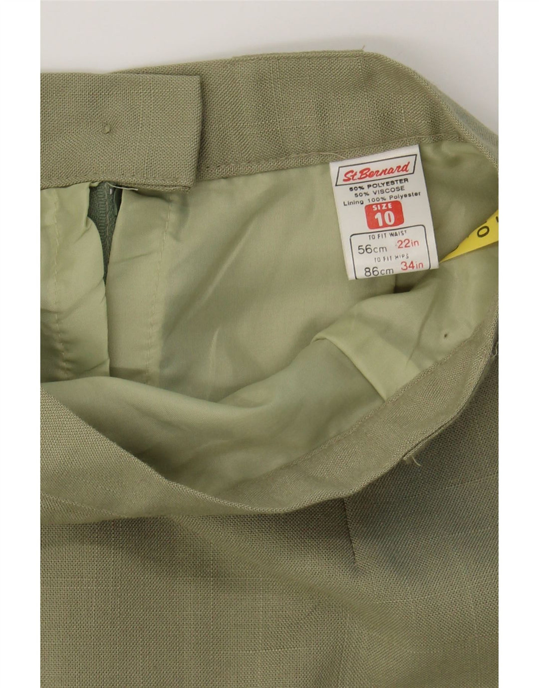 ST. BERNARD Womens Midi Pencil Skirt UK 10 Small W26 Green Polyester Vintage St. Bernard and Second-Hand St. Bernard from Messina Hembry 