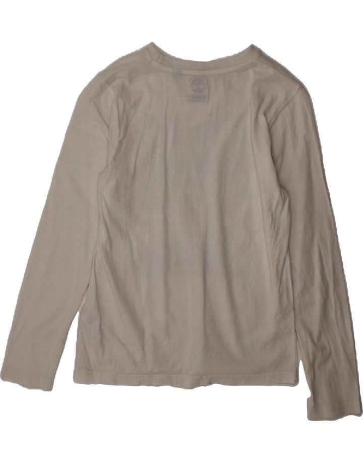 TIMBERLAND Boys Earthkeepers Graphic Top Long Sleeve 9-10 Years White Vintage Timberland and Second-Hand Timberland from Messina Hembry 