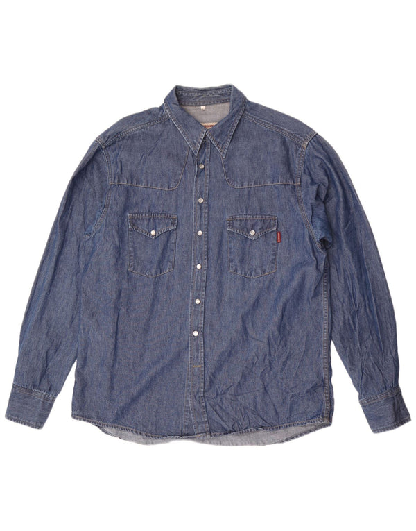 Americanino Mens Denim Shirt XL Blue Cotton