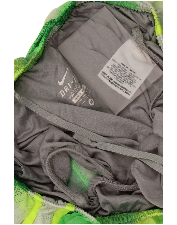 Nike Womens Dri Fit Sport Shorts UK 12 Medium  Green Geometric Polyester