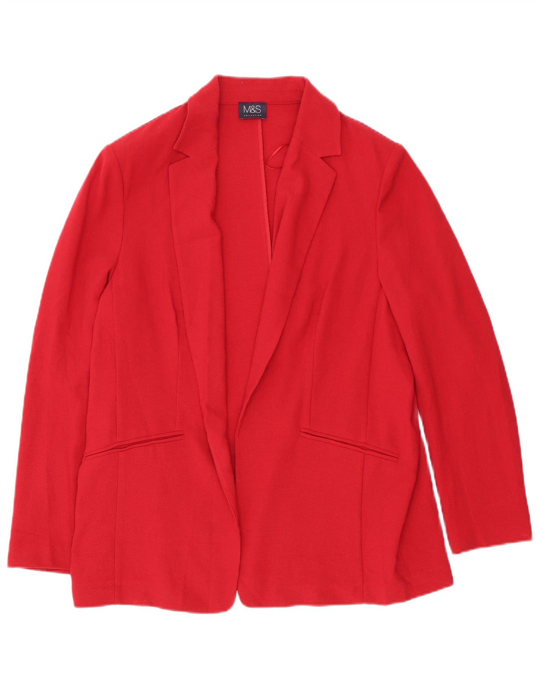 Marks & Spencer Womens Open Blazer Jacket UK 16 Large Red Polyester