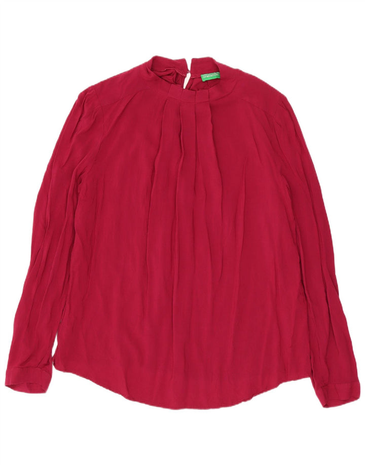 BENETTON Womens Long Sleeve Blouse Top UK 18 XL Burgundy