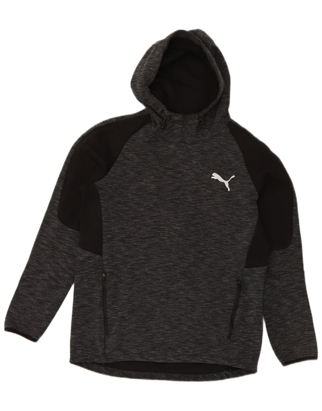 Puma Mens Hoodie Jumper Medium Grey Flecked Cotton