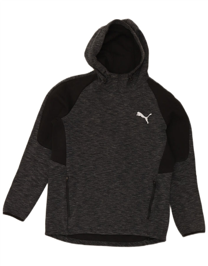 Puma Mens Hoodie Jumper Medium Grey Flecked Cotton