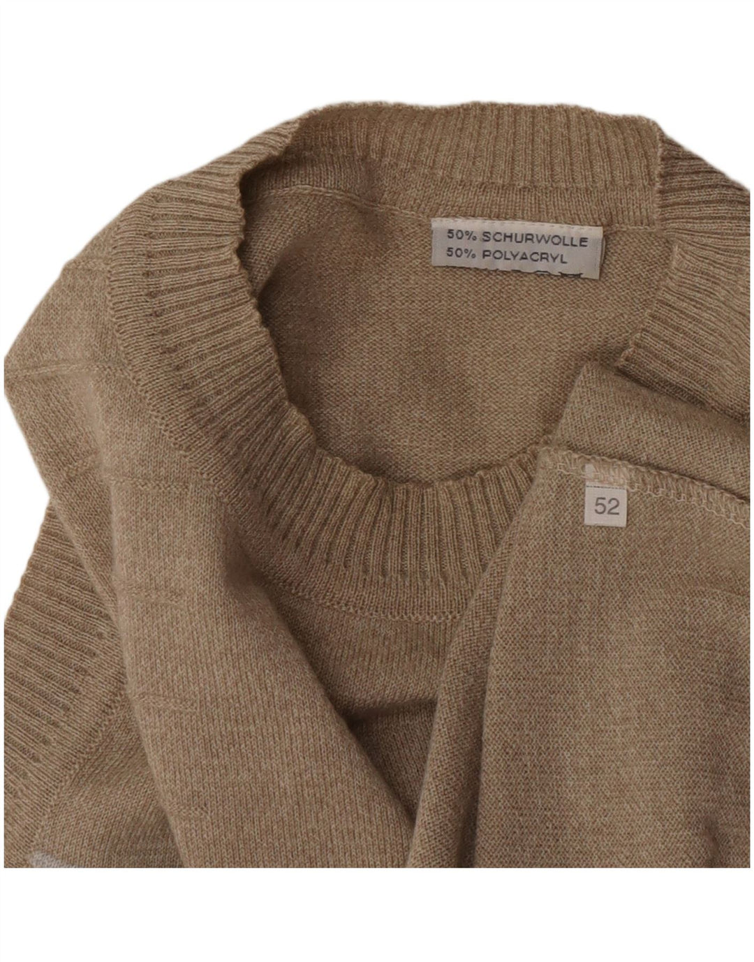 Vintage Mens Vest Tank Top IT 52 Large Grey Striped Virgin Wool