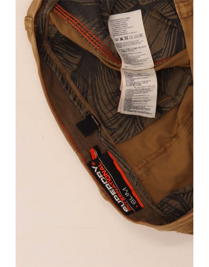 Superdry Mens Slim Chino Shorts W30 Medium Beige Cotton