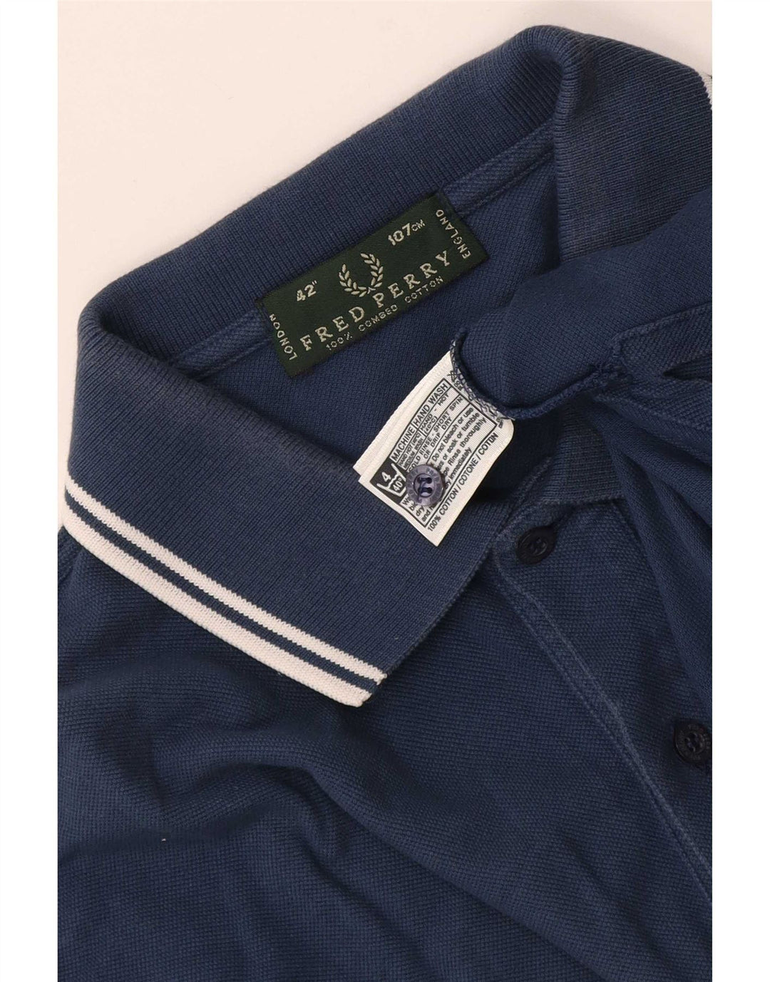 Fred Perry Mens Polo Shirt Medium Navy Blue Cotton