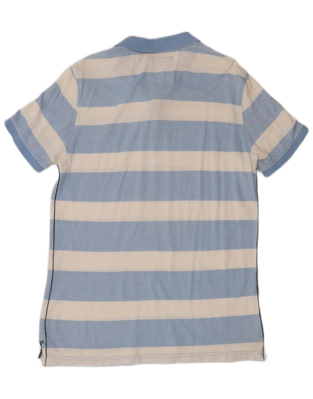 Crew Clothing Mens Polo Shirt Medium Blue Striped Cotton