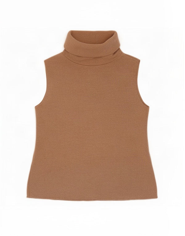 Zara Womens Vest Top UK 10 Small Brown Cotton