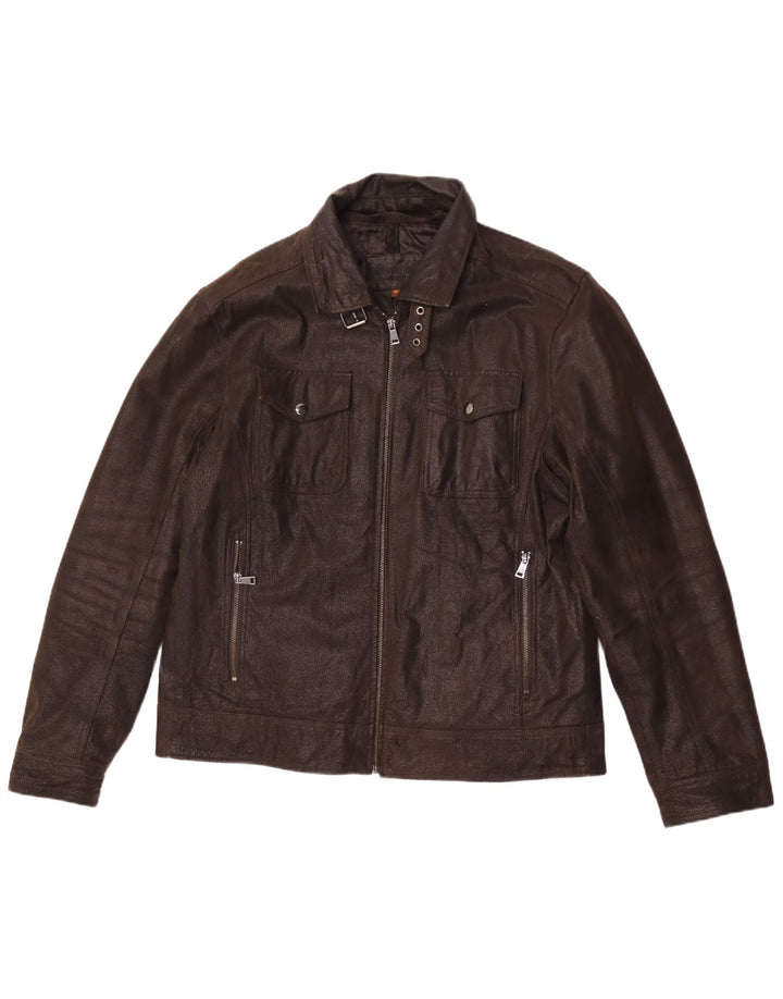 CONBIPEL Mens Leather Jacket IT 54 XL Brown