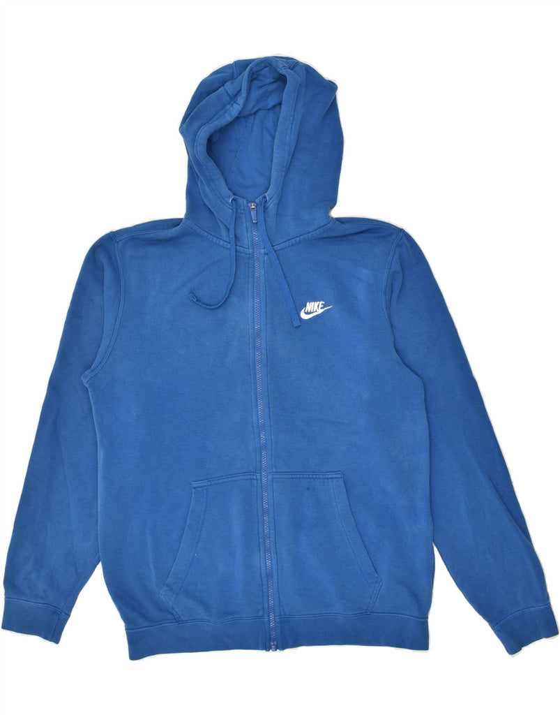 NIKE Mens Zip Hoodie Sweater Medium Blue Cotton | Vintage Nike | Thrift | Second-Hand Nike | Used Clothing | Messina Hembry 