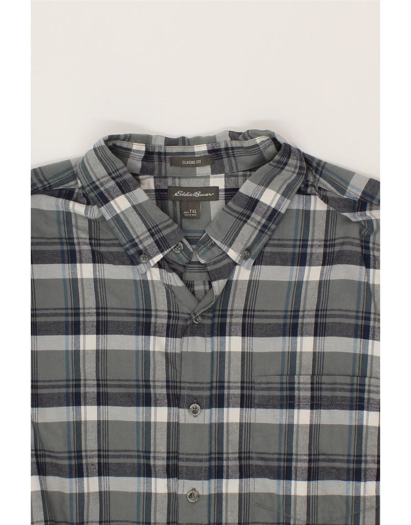 EDDIE BAUER Mens Classic Fit Shirt XL Grey Check Cotton Vintage Eddie Bauer and Second-Hand Eddie Bauer from Messina Hembry 