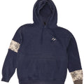 Nike Mens Hoodie Jumper Medium Navy Blue Fair Isle Cotton