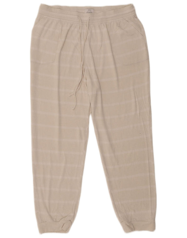Fat Face Womens Tracksuit Trousers Joggers UK 16 Large Off White Striped