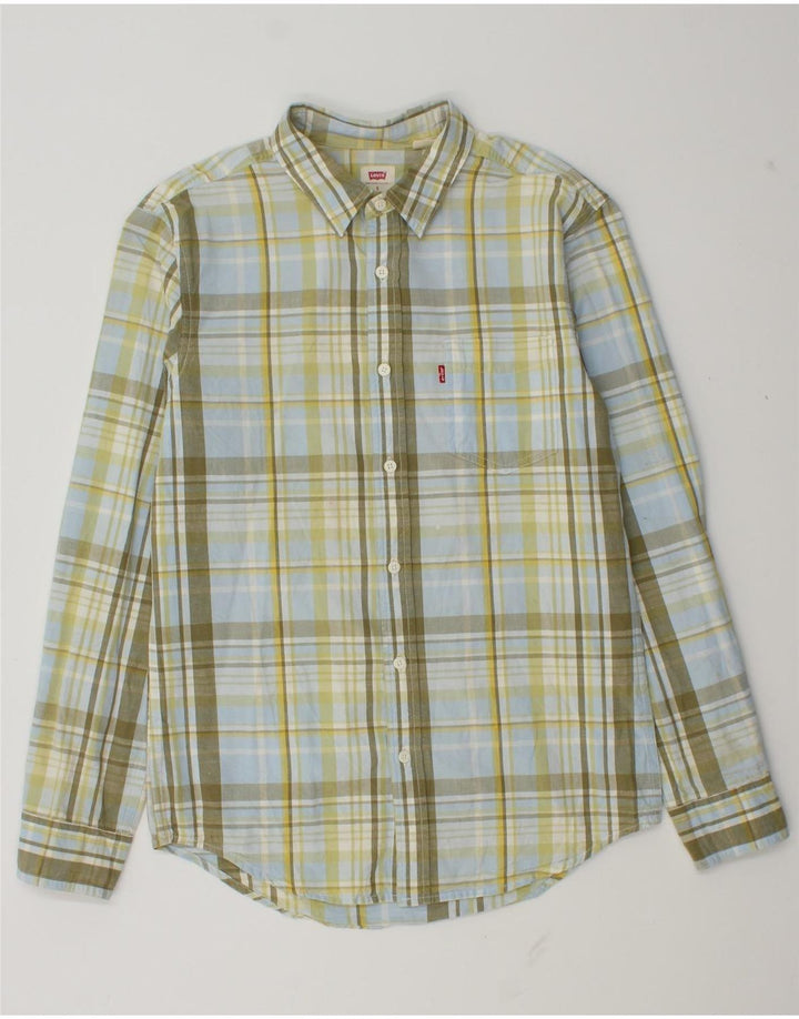 Levi's Mens Standard Shirt Small Green Check Cotton