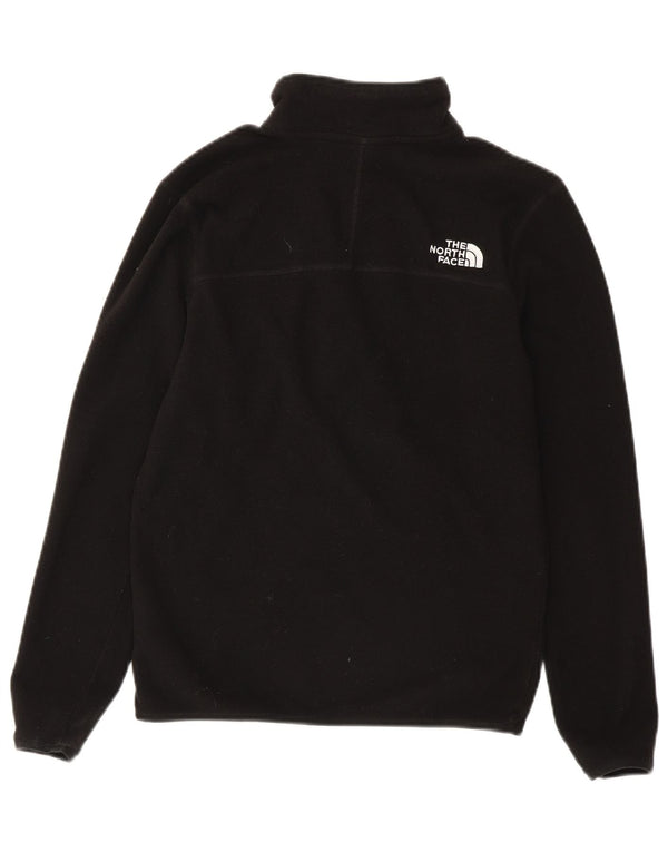 THE NORTH FACE Girls Zip Neck Fleece Jumper 12-13 Years Black Polyester