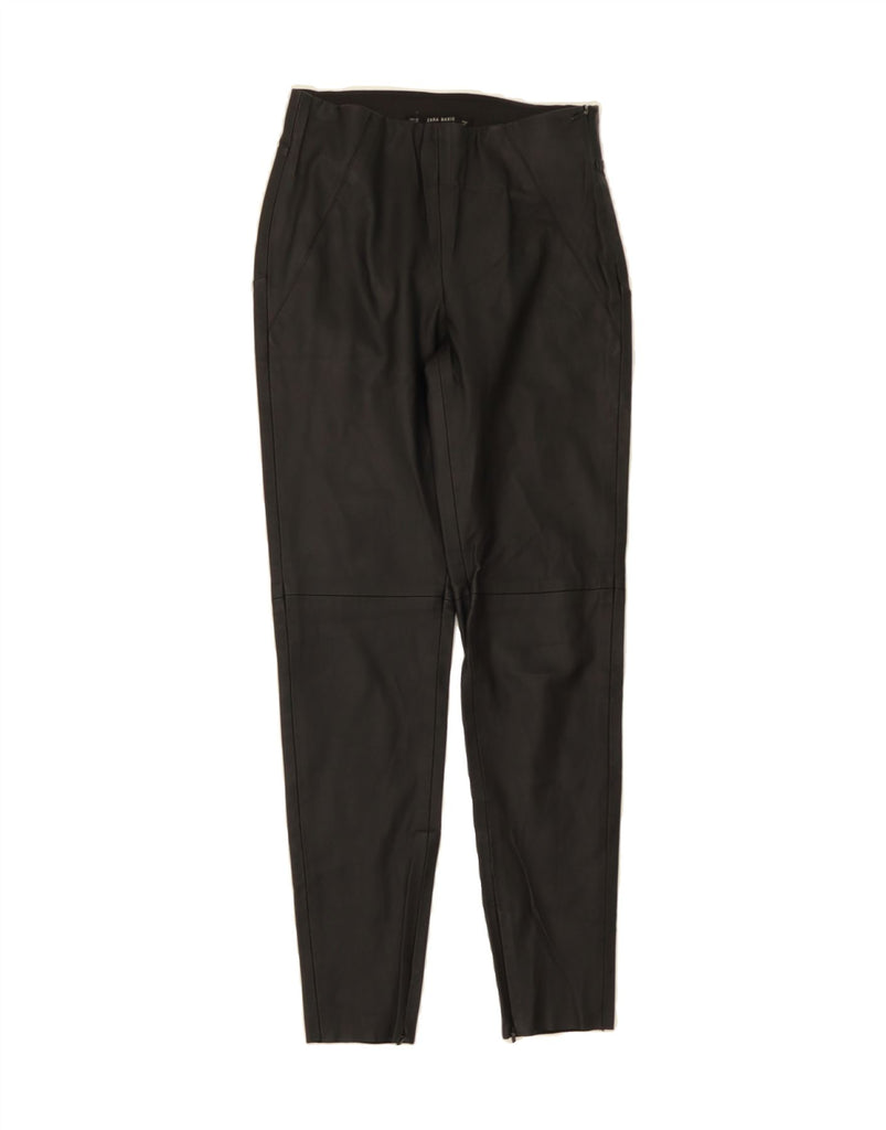 ZARA Womens Skinny Faux Leather Trousers XS W26 L26 Black Polyester Vintage Zara and Second-Hand Zara from Messina Hembry 