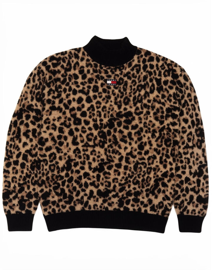 Tommy Hilfiger Womens Turtle Neck Jumper Sweater UK 14 Medium Brown