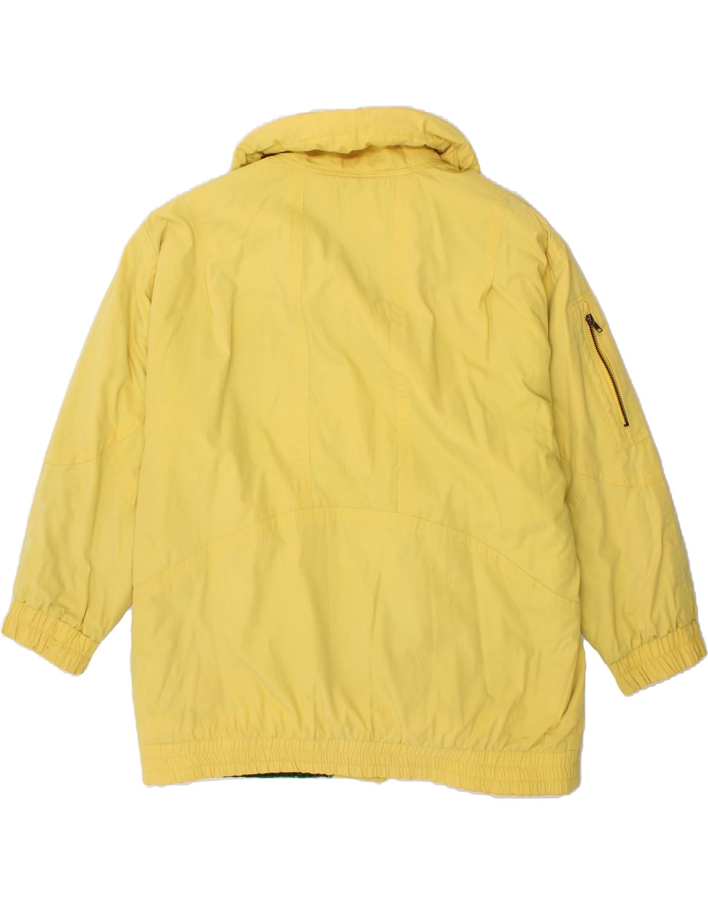 VINTAGE Womens Windbreaker Coat UK 22 3XL Yellow Polyester