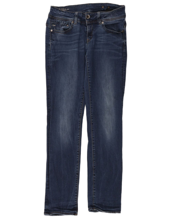 G-Star Womens Midge Mid Rise Straight Jeans W32 L34 Blue Cotton
