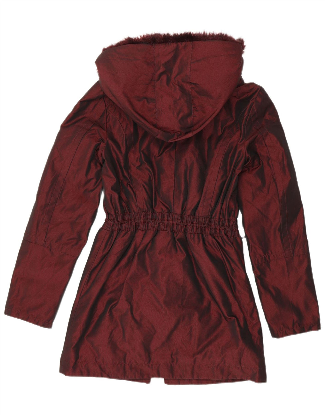 Ted Baker Womens Hooded Parka Jacket Size 1 XS Burgundy Polyester