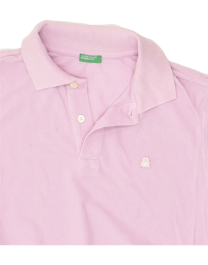 BENETTON Boys Polo Shirt 13-14 Years 3XL Pink Cotton | Vintage Benetton | Thrift | Second-Hand Benetton | Used Clothing | Messina Hembry 