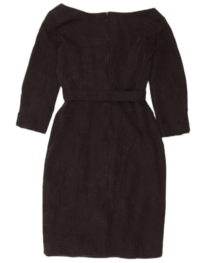 Prada Womens 3/4 Sleeve Sheath Dress IT 40 Small Black Cupro