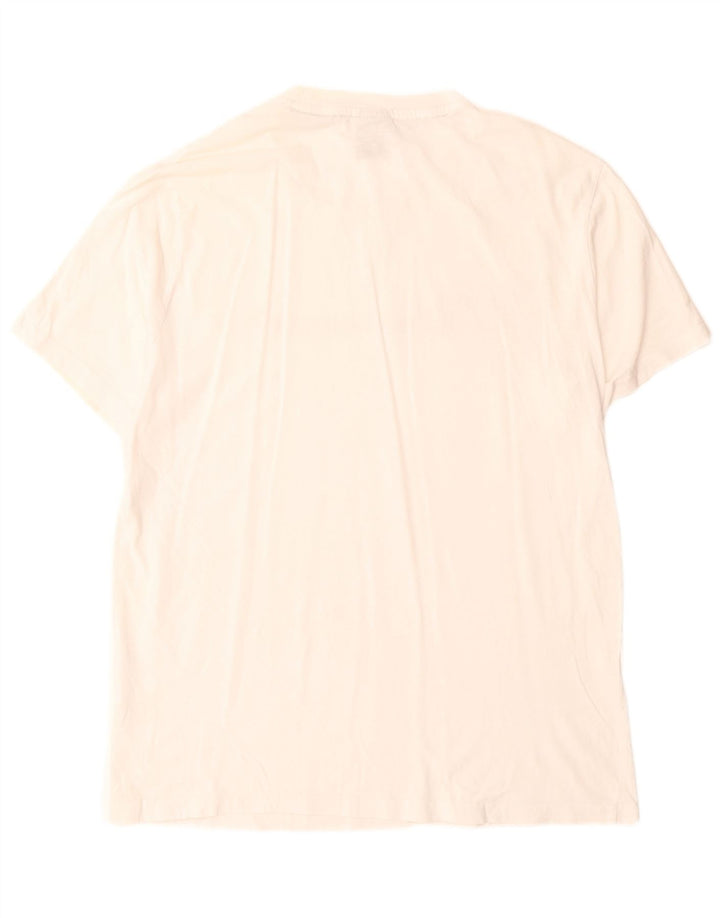 Champion Mens Graphic T-Shirt Top Large White Cotton
