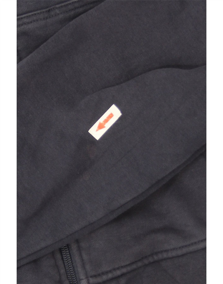 Ellesse Mens Zip Hoodie Sweater Medium Navy Blue Striped Cotton