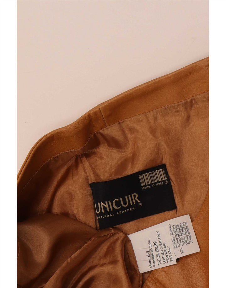Vintage Womens Leather Skirt IT 44 Medium W32  Brown Leather