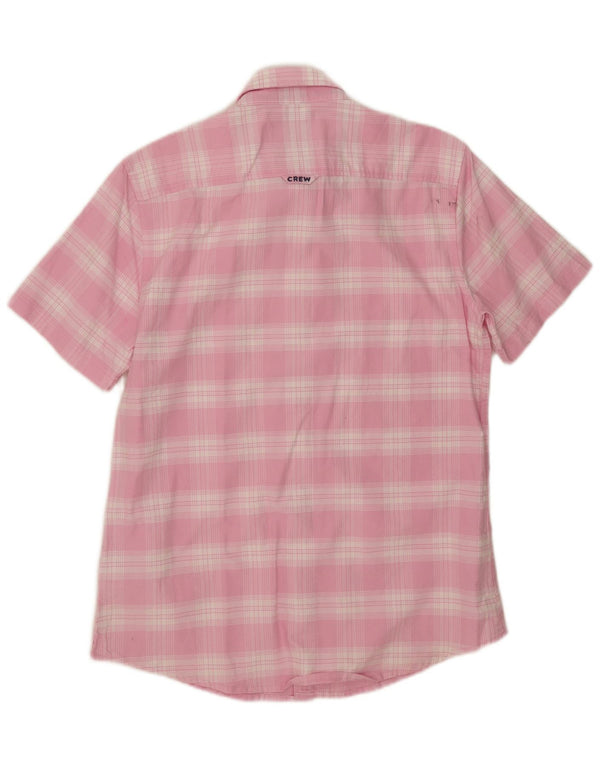 Crew Clothing Mens Short Sleeve Shirt Medium Pink Check Cotton