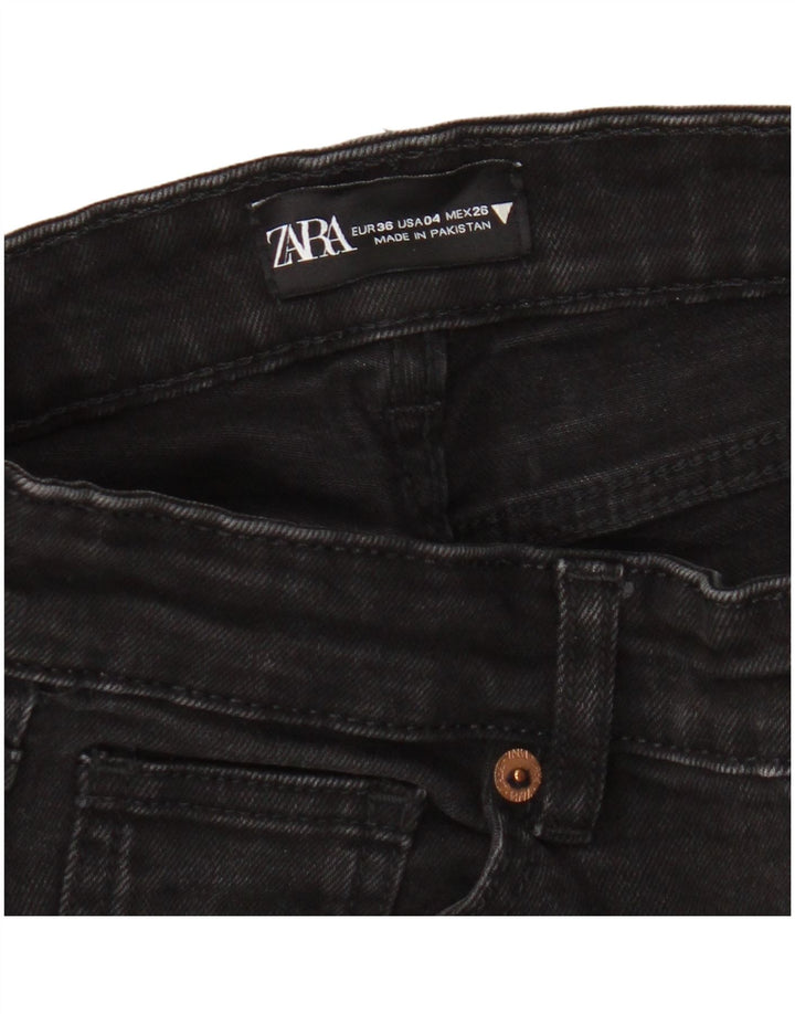 Zara Womens Flared Jeans EU 36 XS W26 L25 Black