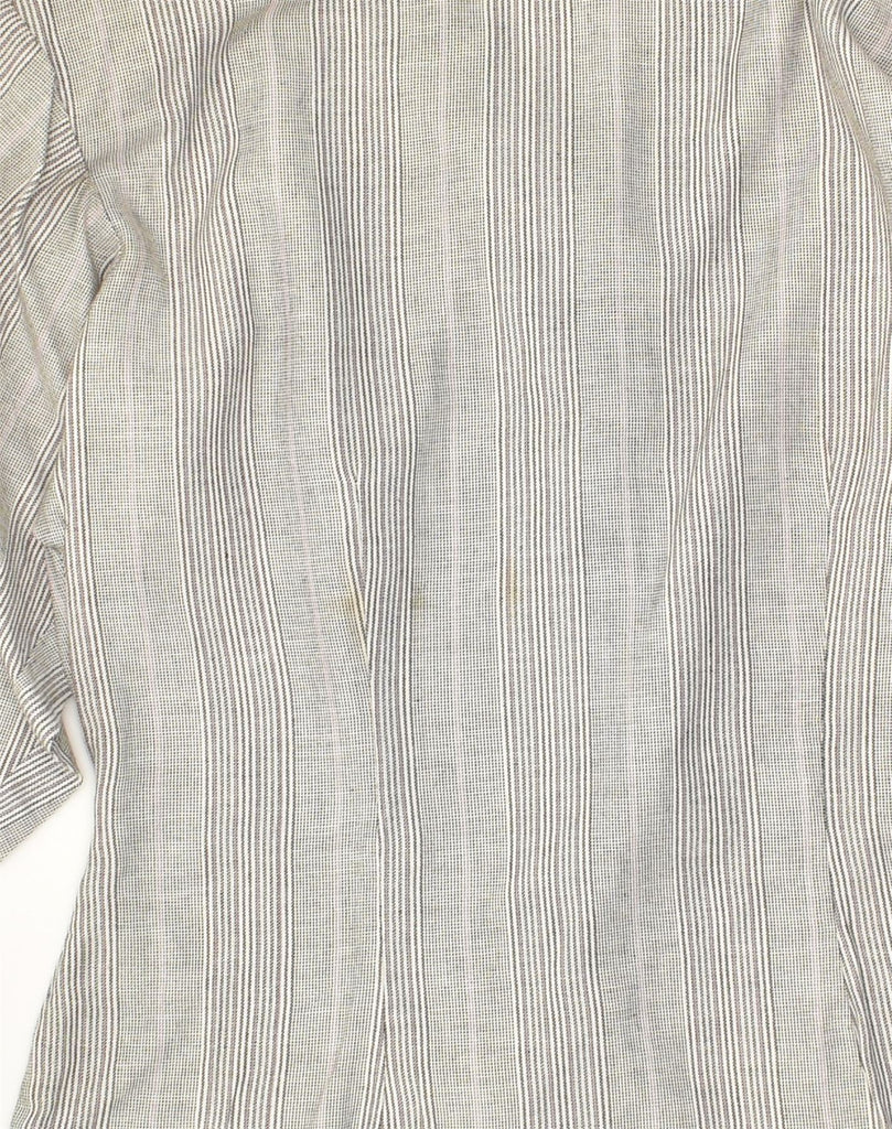 VINTAGE Womens 4 Button Blazer Jacket UK 14 Medium Grey Striped | Vintage Vintage | Thrift | Second-Hand Vintage | Used Clothing | Messina Hembry 