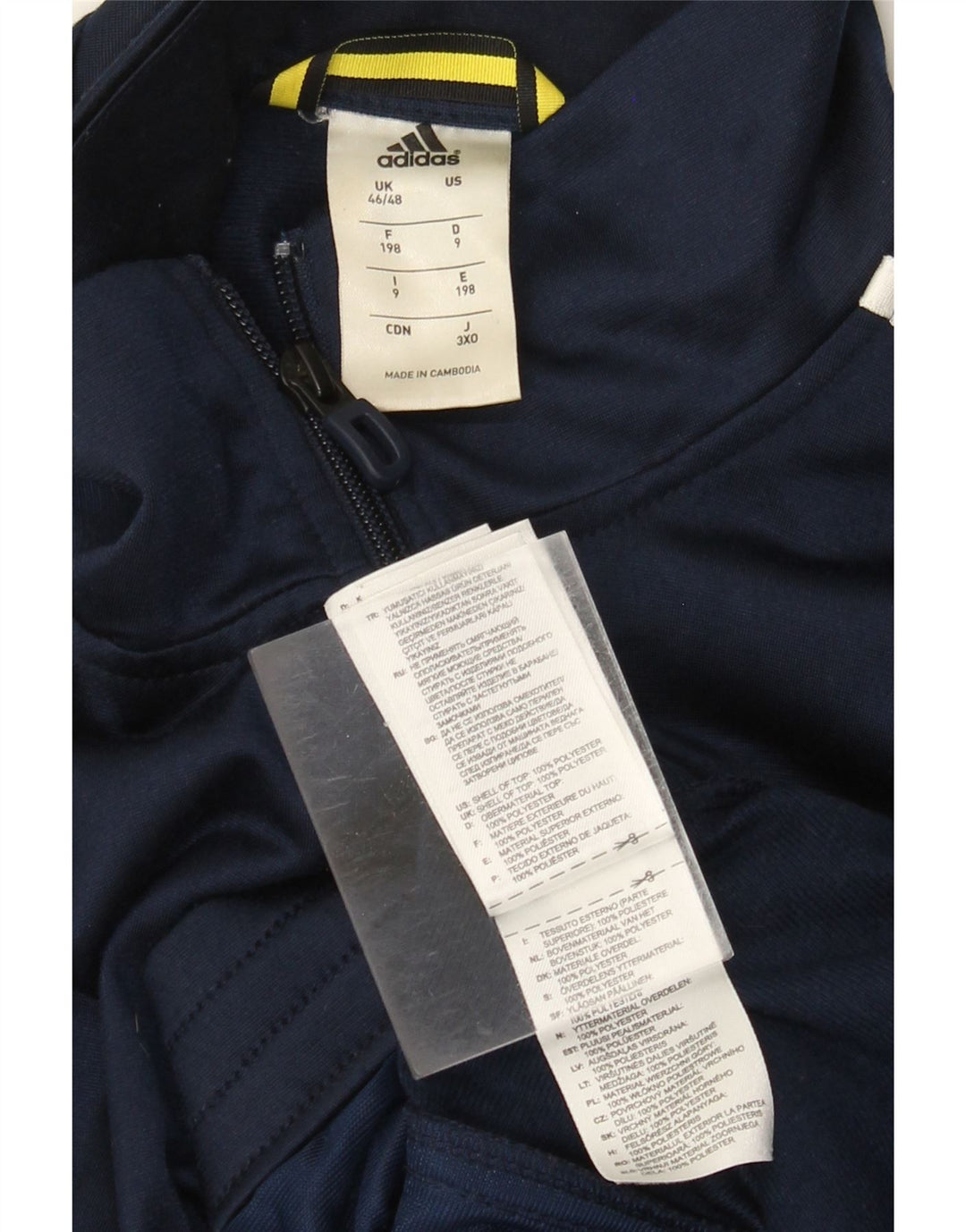 Adidas Mens Tracksuit Top Jacket UK 46/48 XL Navy Blue Colourblock