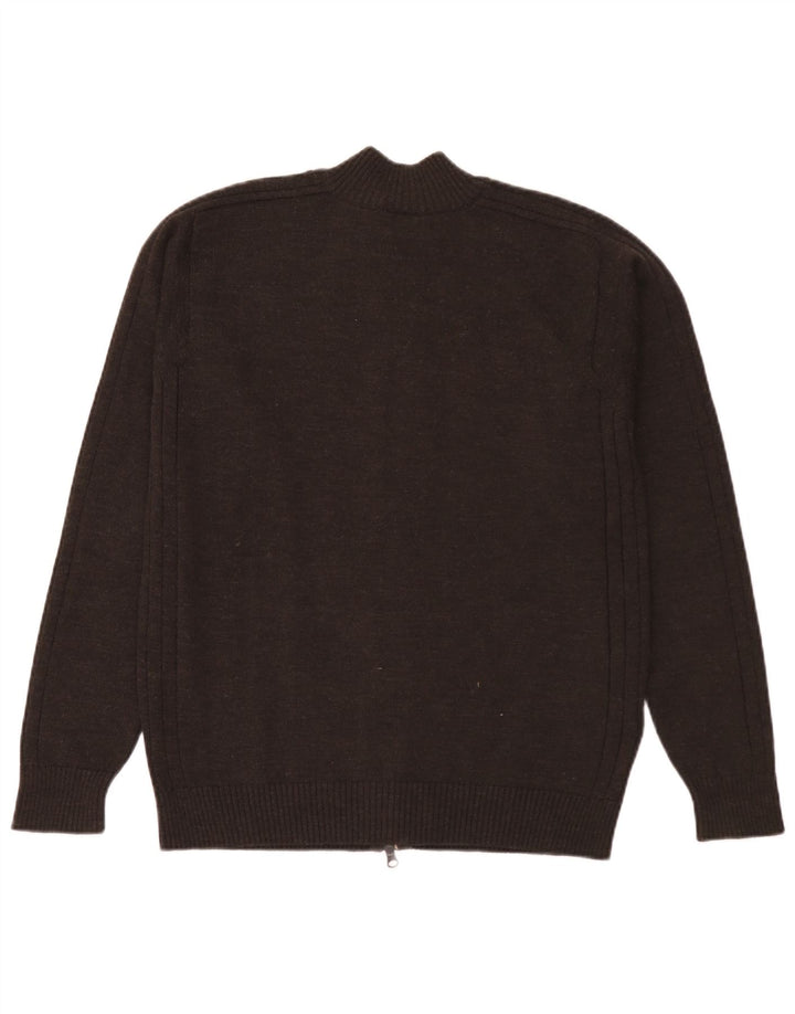 Lacoste Mens Cardigan Sweater Size 6 XL Brown Wool