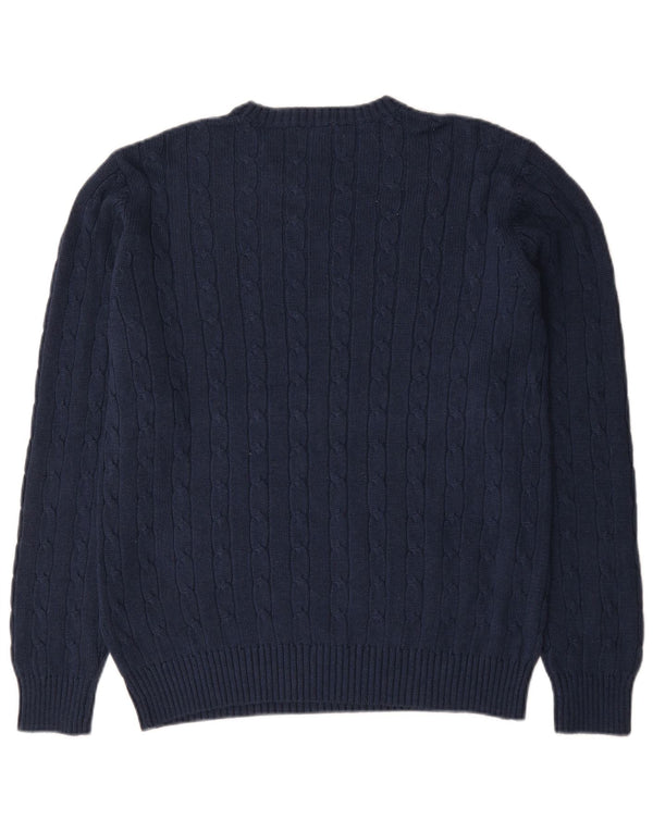 Marks & Spencer Mens Blue Harbour Crew Neck Jumper Sweater Large Navy Blue