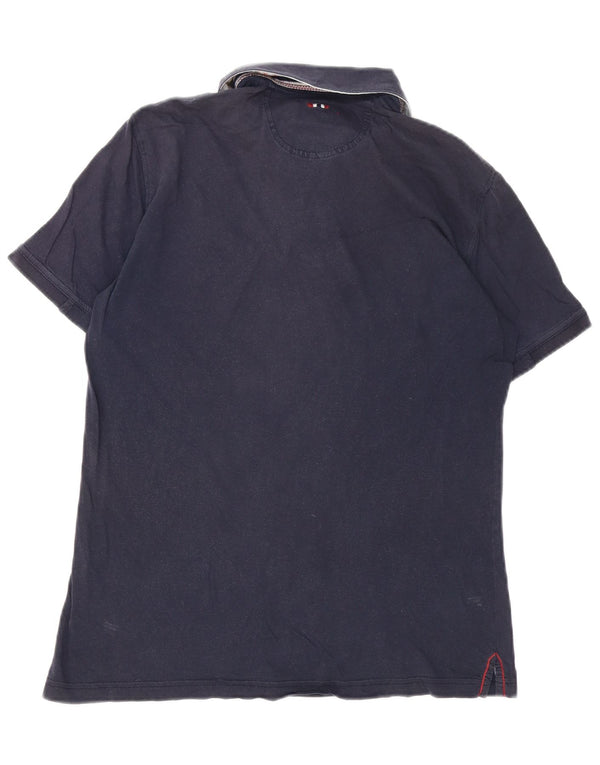 Napapijri Mens Geographic Polo Shirt Medium Navy Blue Cotton